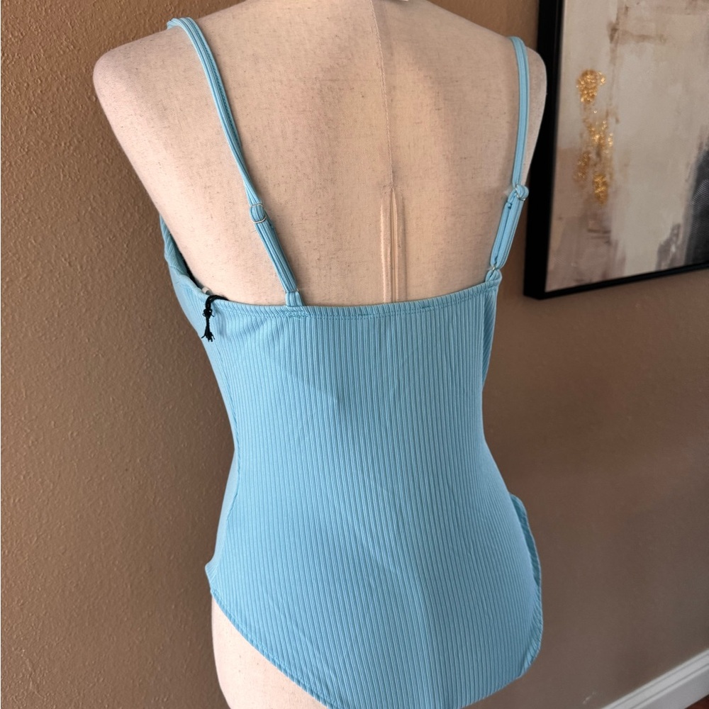 Light Blue Ribbed Bodysuit - Picture 5 of 8